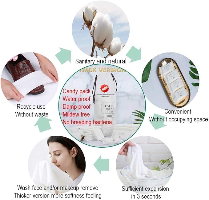 Premium Compressed Towel Tablet, Essential Face Washcloths - Image 9