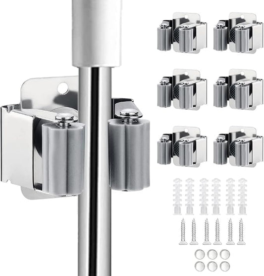 6PCS Broom and Mop Holder, Heavy Duty Garden Tool Organizer Rack Rake and by JAMEND+CLXP