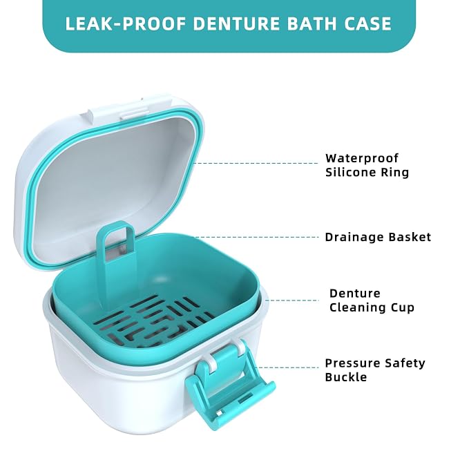 ARGOMAX Leak Proof Denture Bath Cup, Portable Soaking Denture Box, Denture Bath - Image 6
