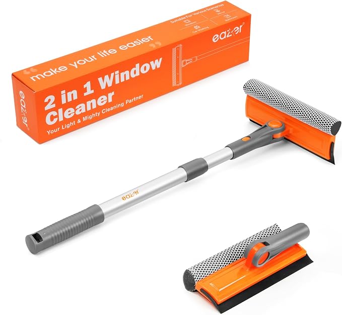 eazer Professional Window Squeegee, 2-in-1 Rotatable Squeegee by Eazer