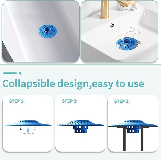 Shower Hair Drain Catcher, Silicone Bathtub Drain Hair Catcher Strainer - Image 4