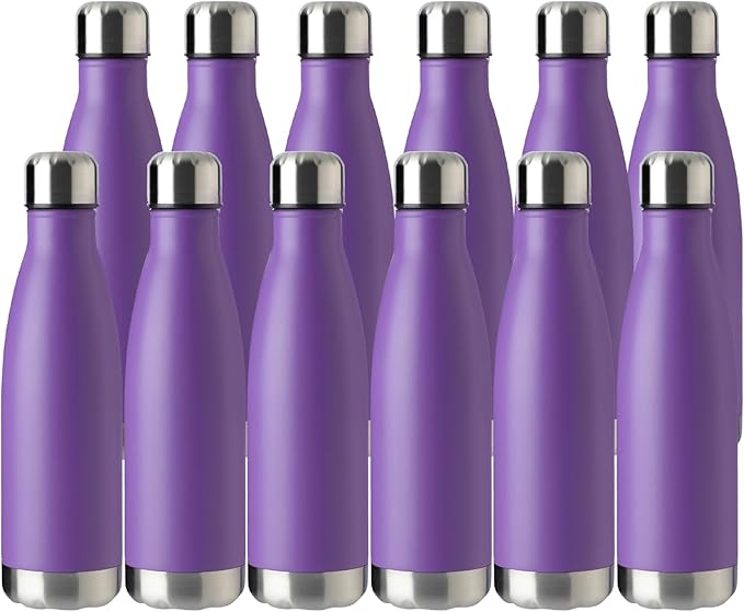 MEWAY 17oz Sport Water Bottle 12 Pack Vacuum Insulated Stainless Steel by MEWAY