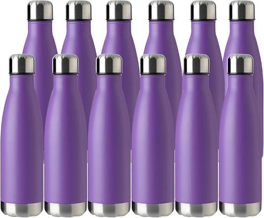 MEWAY 17oz Sport Water Bottle 12 Pack Vacuum Insulated Stainless Steel by MEWAY
