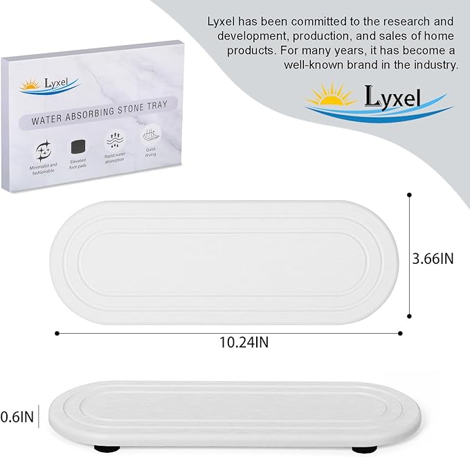 2PCS Water Absorbing Stone Tray, Fast Drying Diatomite Stone Sink Tray - Image 3