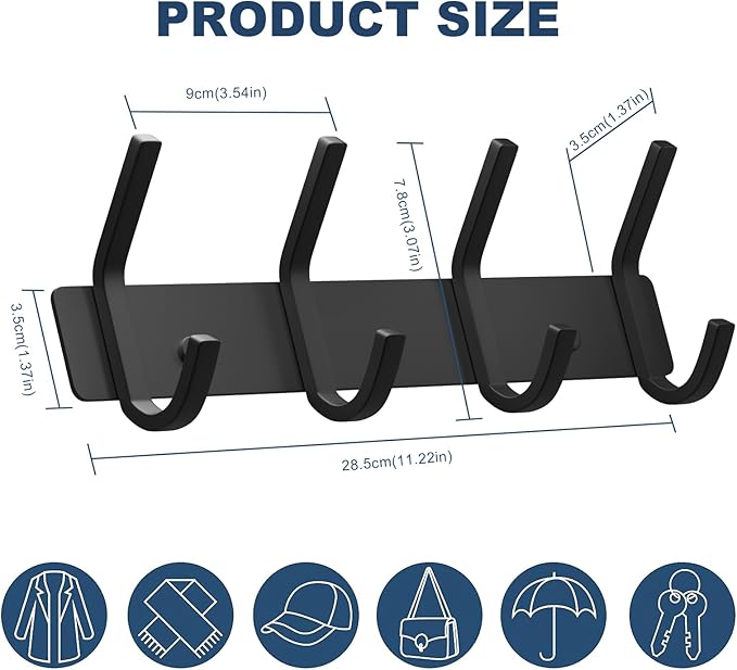 VAEHOLD Wall Hooks, Heavy Duty Aluminum Towel Hooks - Image 5