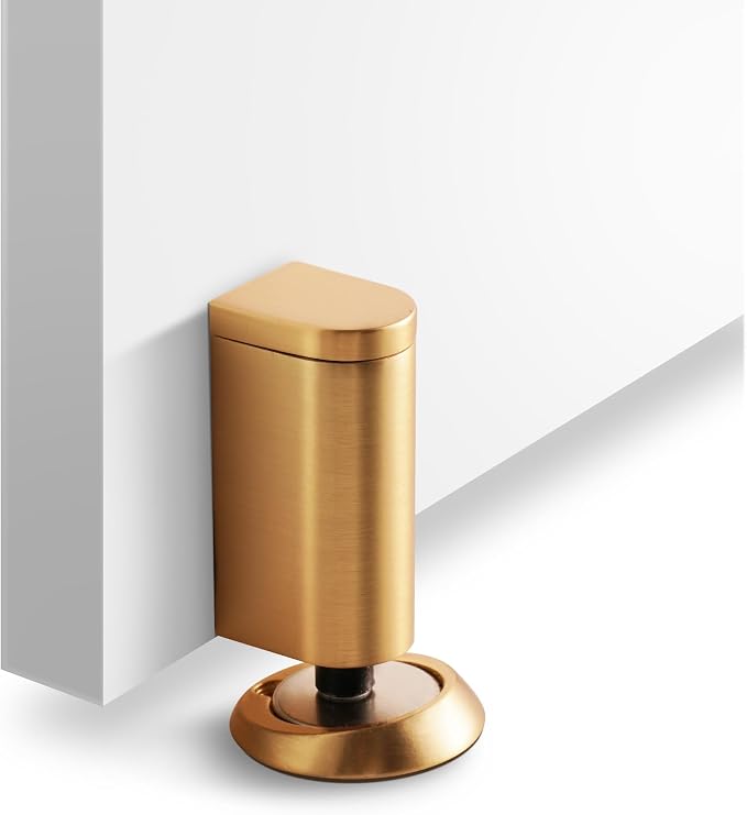 Windproof Magnetic Door Stoppers, 0-0.78" Stroke Mechanical Doorstop, No-Hole by DOOROOM