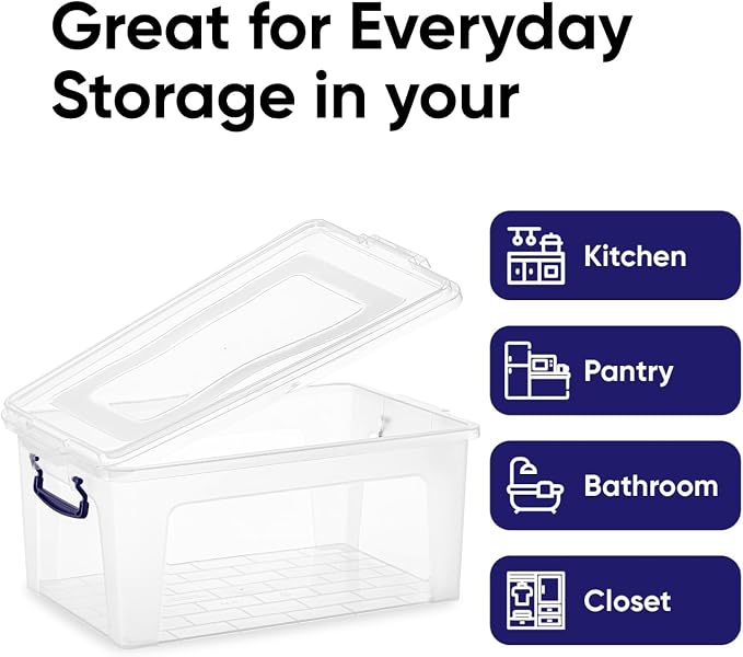 Superio Storage Bins with Lids, Stackable Totes, BPA Free, Odor Free, Organizer - Image 4
