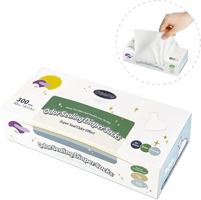 Odor Sealing Disposable Diaper Bags XS/300 Count Diaper Sacks Scented Diaper by deefre