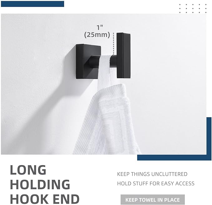 Angle Simple Towel Hook for Bathroom, Stainless Steel Hand Towel Coat Hook for - Image 4