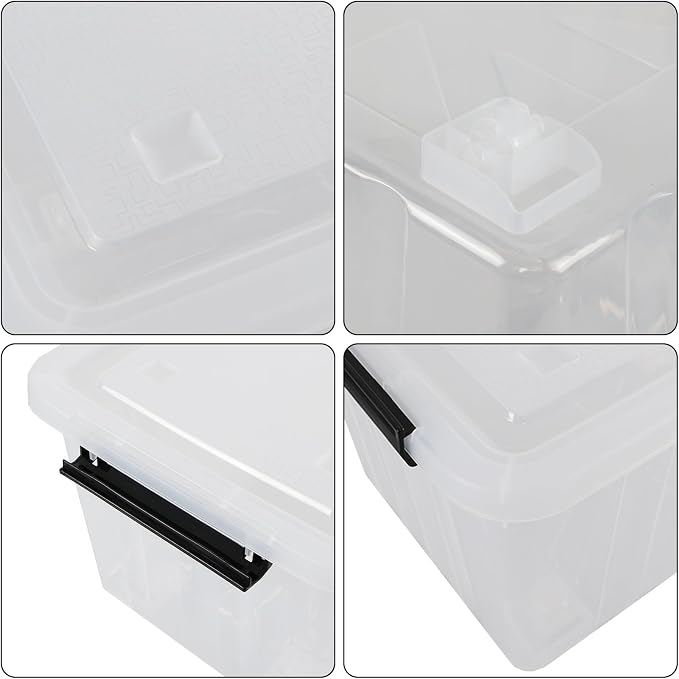 30 Quart Clear Plastic Latch Storage Bins - Image 3