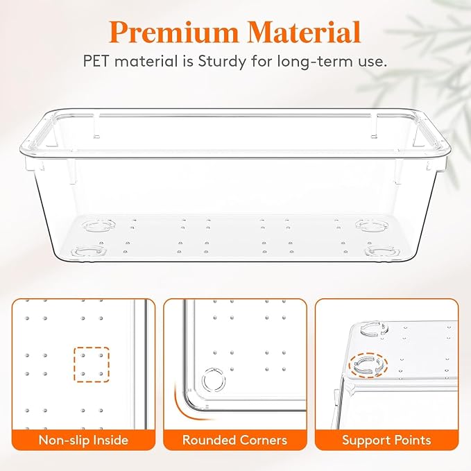 6 Pack Large Clear Plastic Drawer Organizer Trays – Non-Slip Storage Bins - Image 2