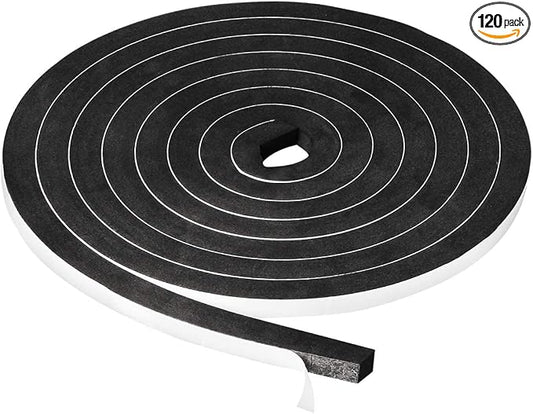 Window Foam Seal Tape 1/2Inch Wide X 1/2Inch Thick, High Density Self Adhesive by YIJUHOU