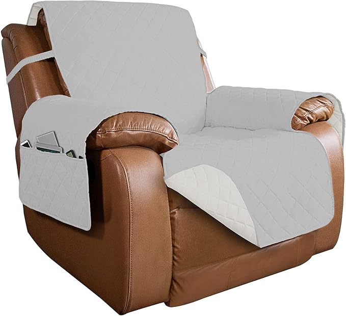 PureFit Reversible Quilted Sofa Cover, Water Resistant Slipcover Furniture by PureFit