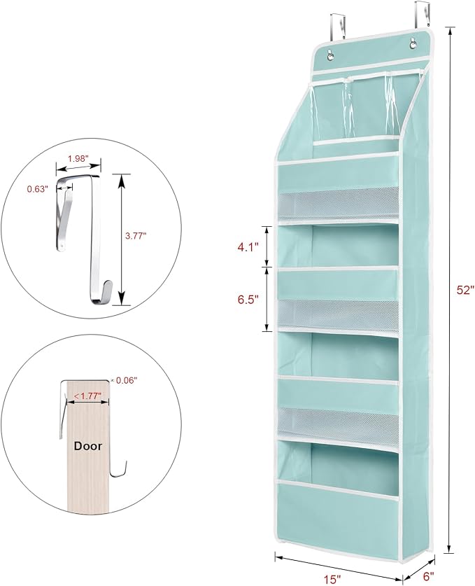 Univivi 5-Shelf Fabric Door Storage Over Door Hanging Organizer - Image 6