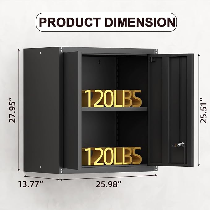 Steel Wall Cabinet, Metal Locking Wall Cabinet, Wall Hanging Metal Cabinet - Image 3