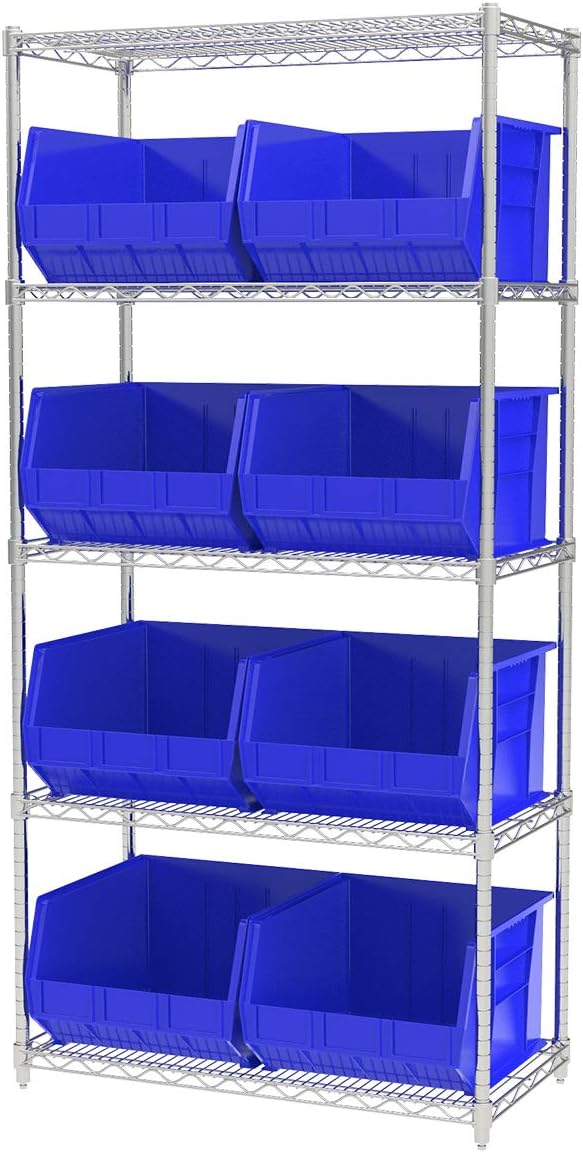 Akro-Mils 30270 AkroBins Blue Plastic Hanging Stackable Storage Organizer Bin...