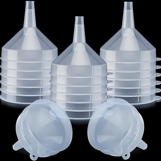 Honeydak 18 Pieces Multi-Purpose Plastic Funnels 4.7 Inch Wide Mouth Funnels by Honeydak