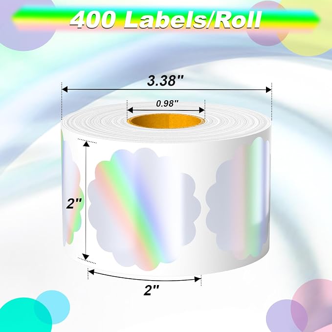 Flower Holographic Thermal Stickers 2 inch, 400 Labels - Image 5
