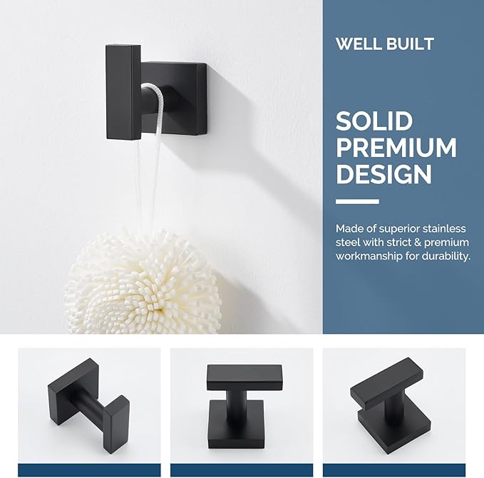 Angle Simple Towel Hook for Bathroom, Stainless Steel Hand Towel Coat Hook for - Image 8