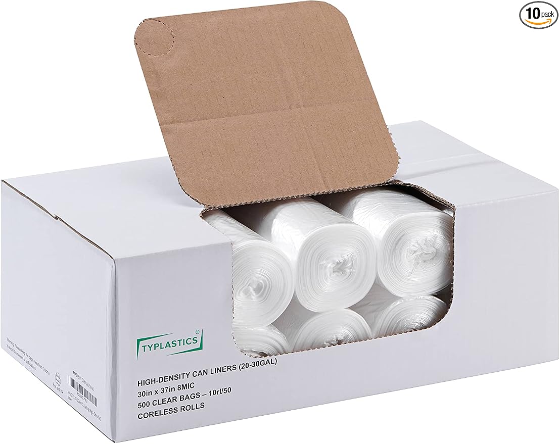 TYPLASTICS 20-30 Gallon Clear Trash Can Liners by Typlastics