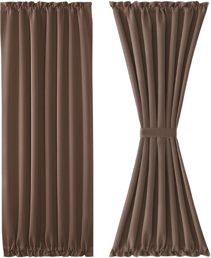 DWCN French Door Curtains – Rod Pocket Thermal Blackout Curtain - Image 7