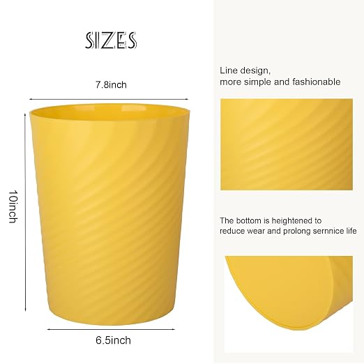 UUJOLY Plastic Small Trash Can Wastebasket, Garbage Container Basket - Image 3