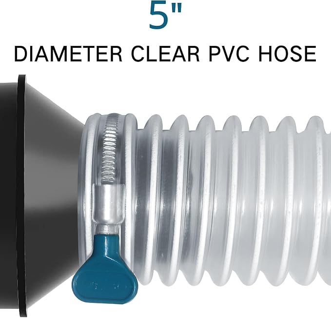 5" x 10' PVC Dust Collection Hose, Flexible Heavy PVC Fume Collection Hose - Image 6