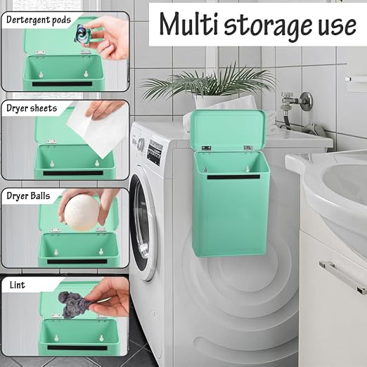 Picowe Magnetic Laundry Storage, Large Metal Lint Holder Bin - Image 6