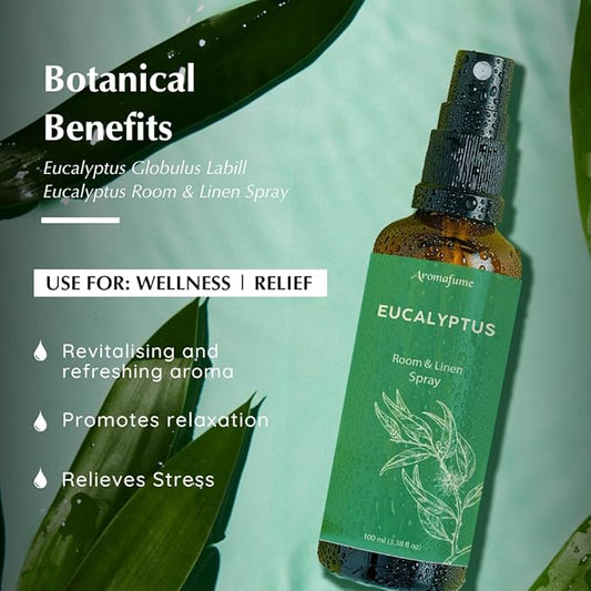 Eucalyptus Room, Linen & Pillow Spray by Aromafume | 100ml/3.38 fl oz | - Image 2