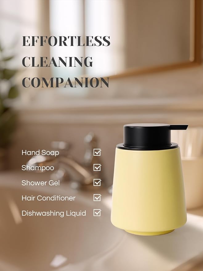 INGOFIN Ceramic Foaming Soap Dispenser -14 oz Foam Hand Soap Dispenser Bathroom - Image 7