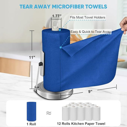 AIDEA Microfiber Cleaning Cloth 165 Sheets 3 Roll, Microfiber Towels - Image 2