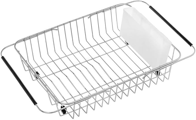 SANNO Dish Drying Rack, Expandable Dish Drainer Over Sink in Sink On Counter by SANNO