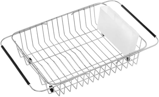 SANNO Dish Drying Rack, Expandable Dish Drainer Over Sink in Sink On Counter by SANNO