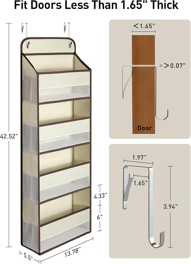 Yecaye Hanging Over the Door Organizer 1 Pack, 35.2lbs Load Toy Stuffed Animal - Image 6