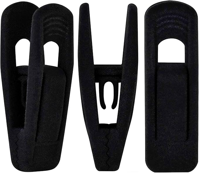 Black Velvet Hangers Clips 40 PCS, Pants Hangers Velvet Clips Easily Add to by TOFIIGREM