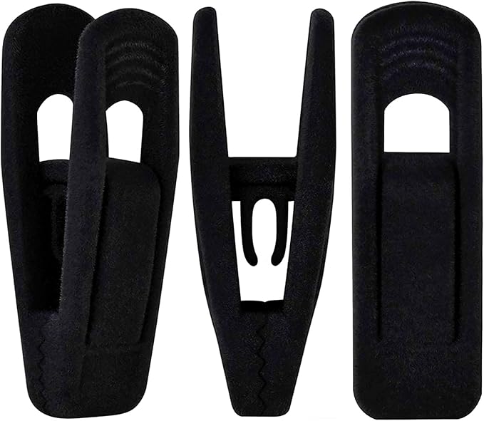 Black Velvet Hangers Clips 20 PCS, Non-Slip Velvet Clips by TOFIIGREM