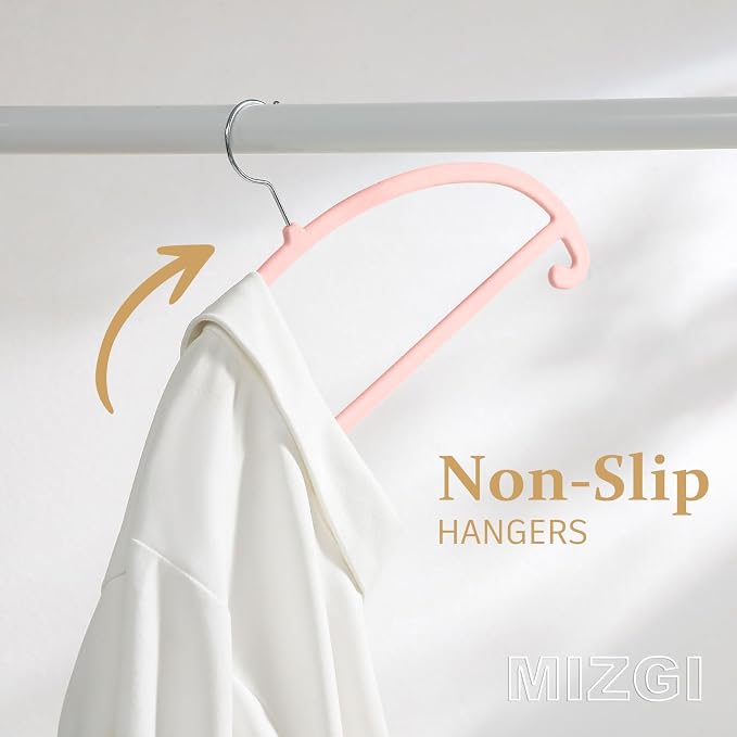 MIZGI 50 Pack Blush Pink Velvet Hangers - Image 4