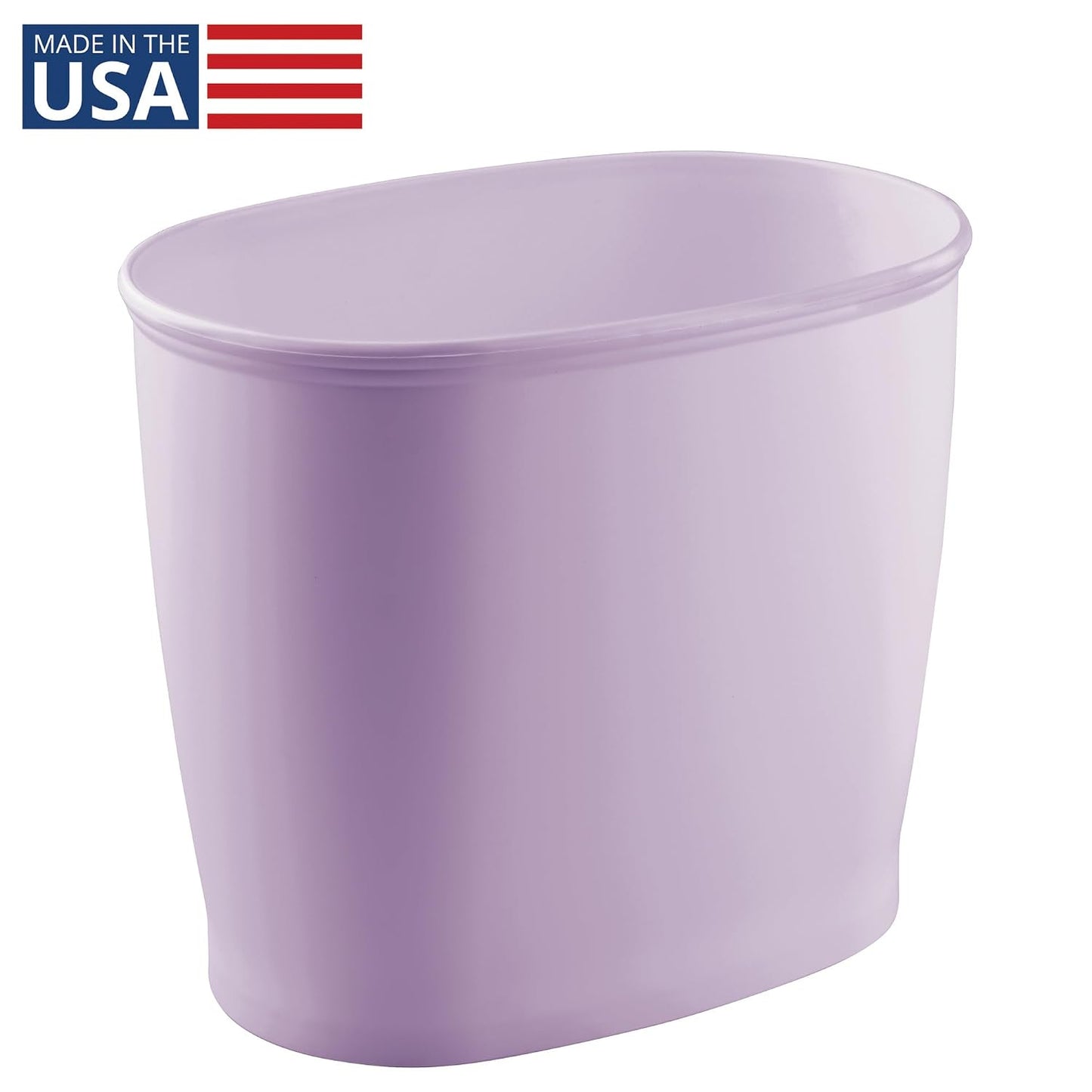 iDesign Slim Plastic Bathroom Trash Can, Purple | Small Garbage Bin, For Bedroom, Office, Desk, Dorm