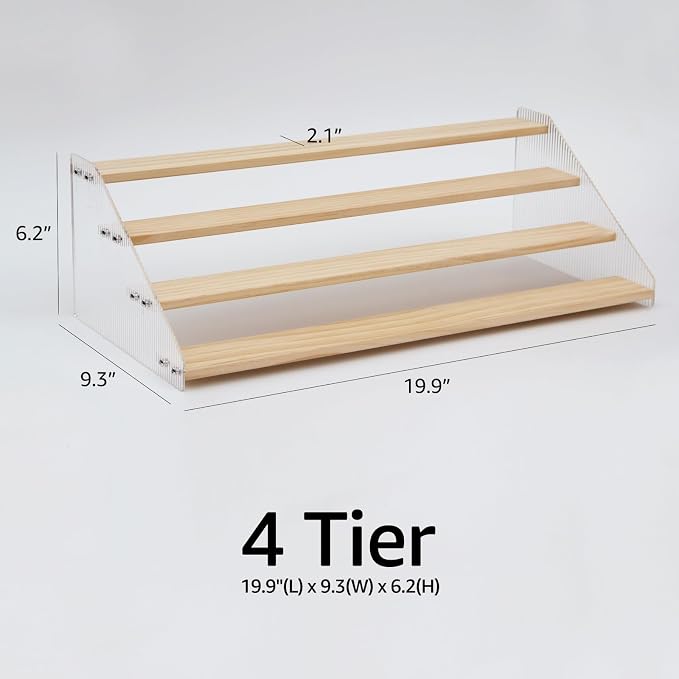 nianfeng Tiered Spice Rack, 4-Tier Spice Pantry Kitchen Cabinet Organizer - Image 6