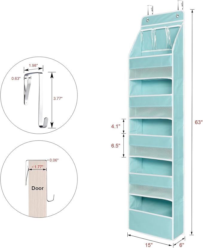 Univivi 6-Shelf Over Door Hanging Organizer Fabric Baby Door Storage - Image 6
