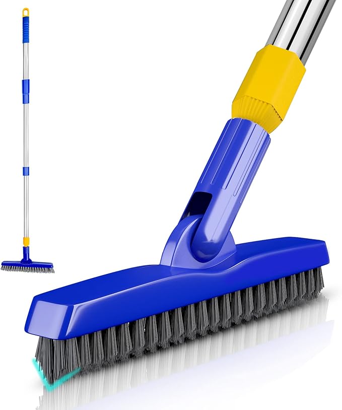 ITTAR Grout Brush with Long Adjustable Handle, Swivel Scrub Brush, V-Shape by ITTAR