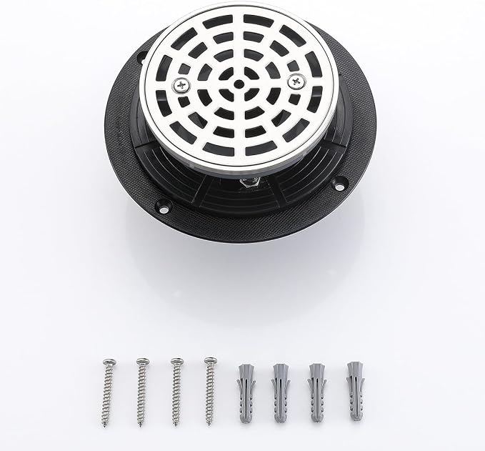 RANDOM Round Shower Drain Brushed Nickel 4 Inch Shower Drain - Image 5