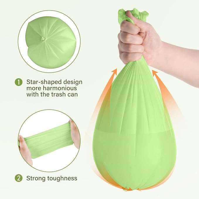 13 Gallon Trash Bags Compostable Compost Large Garbage Bag Extra Thick 1.1 Mil - Image 2