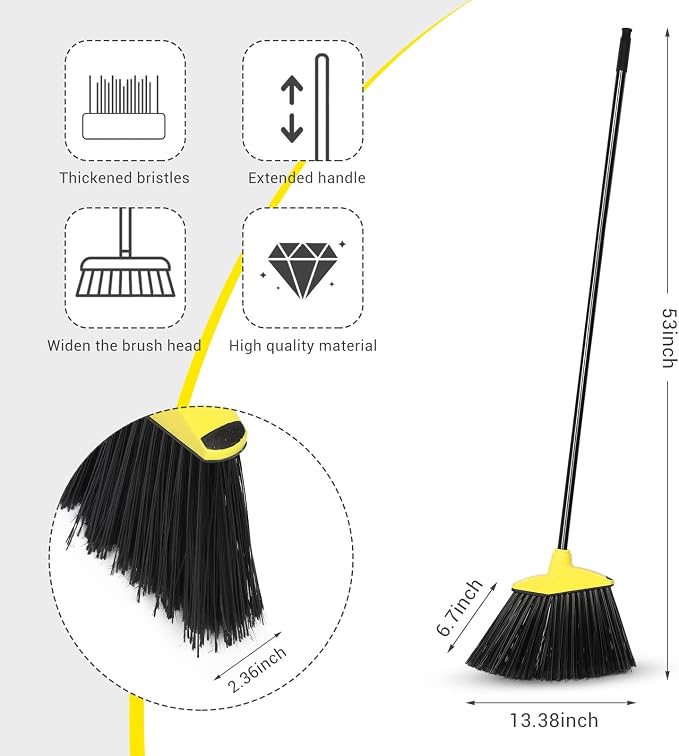 12 Pcs Heavy Duty 53 Inch Commercial Angle Brooms - Image 2