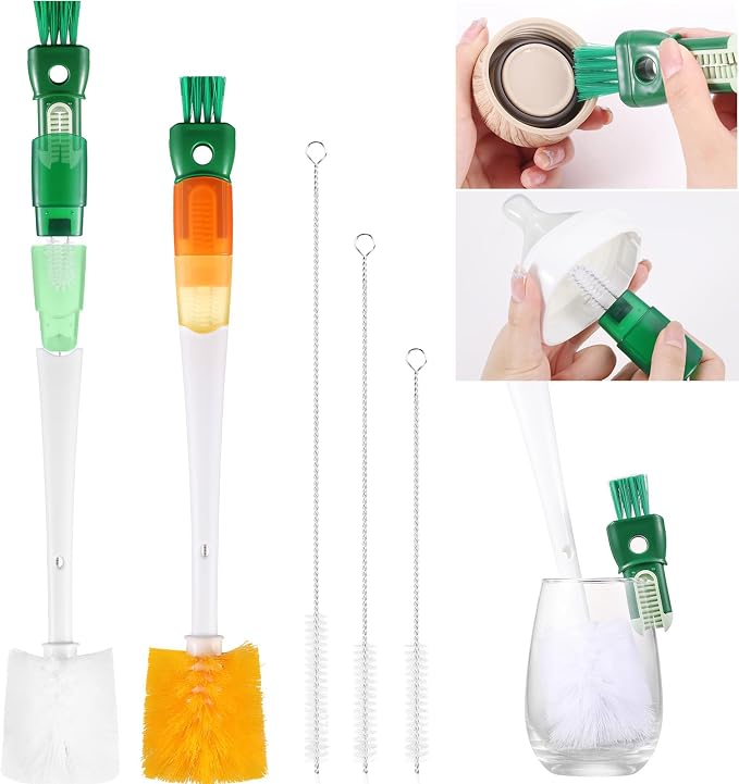 OUTXE 5 Pack Bottle Brush Set, 5-in-1 Multifunctional Water Bottle Cleaning - Image 7