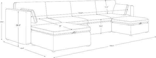 CHITA Oversized Modular Sectional Sofa, FSC Certified U Shaped Couch - Image 2