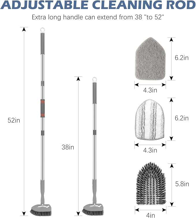 SetSail Floor Scrub Brush, 3-In-1 Tile Tub Floor Scrubber - Image 2