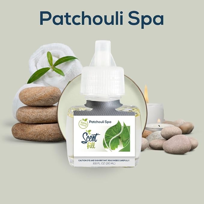 Scent Fill 100% Natural Patchouli Spa Plug in Air Freshener, Scented Oil Refills - Image 3