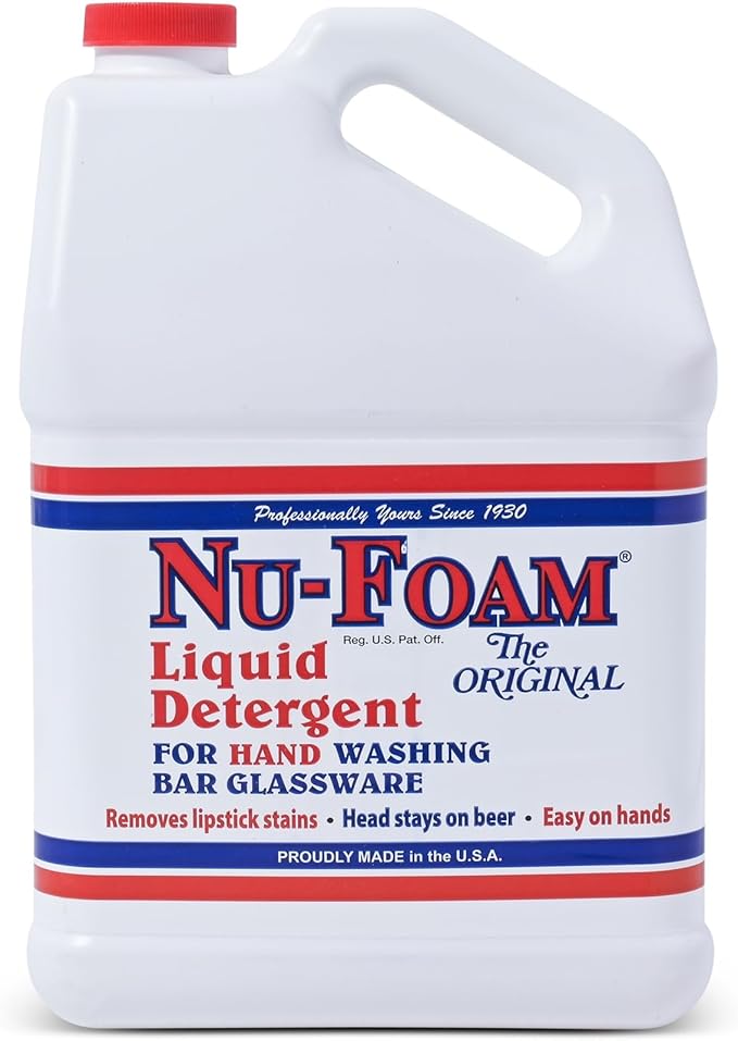 Nu-Foam Liquid Detergent for Bar Glassware – Original Streak-Free Solution by Nu-Foam