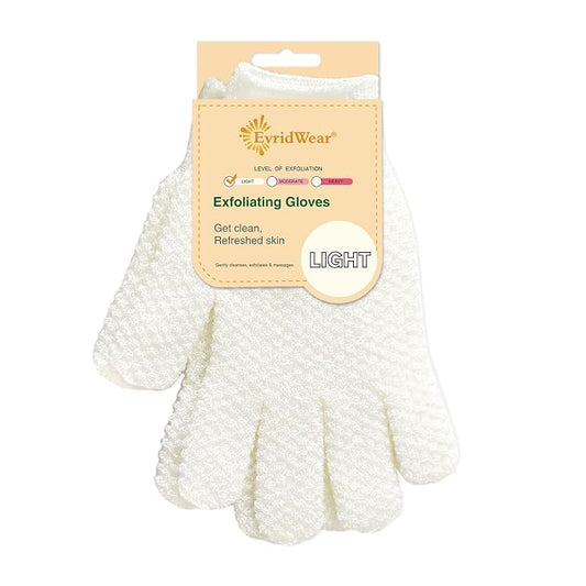 Evridwear Exfoliating Gloves for Shower, 100% Nylon Thick Soft Medium Heavy by Evridwear
